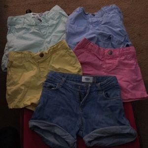 Bundle of multiple colored 100% cotton shorts